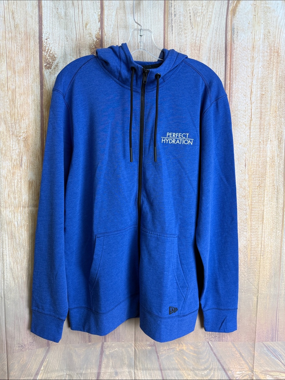 💵New Era Men's Blue Zip-Up Hoodie with Pure Hydration embroidery Mens Size Large